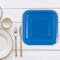 24 Count Royal Blue Square Paper Dessert Plates for Birthday Wedding Baby Shower Party Events Easy Cleanup 7 Inch